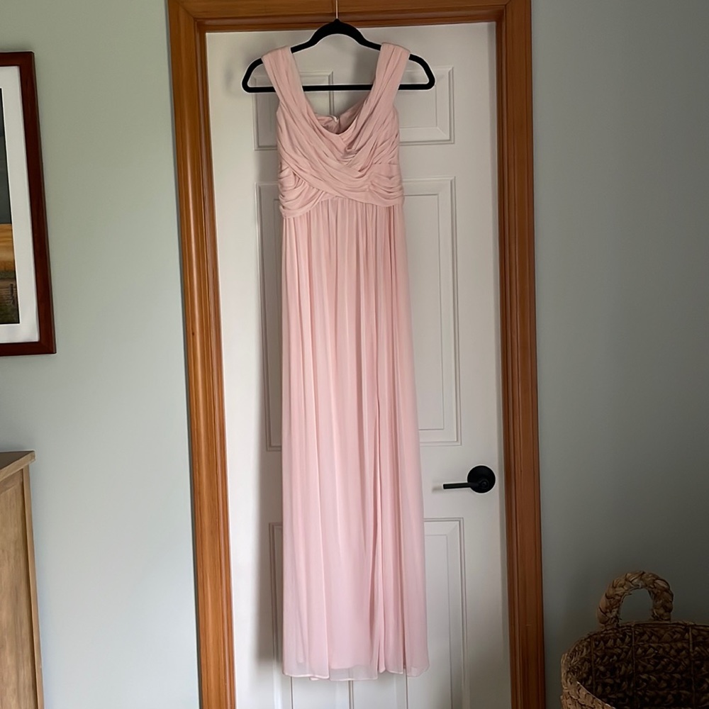David’s bridal petal pink bridesmaid dress
